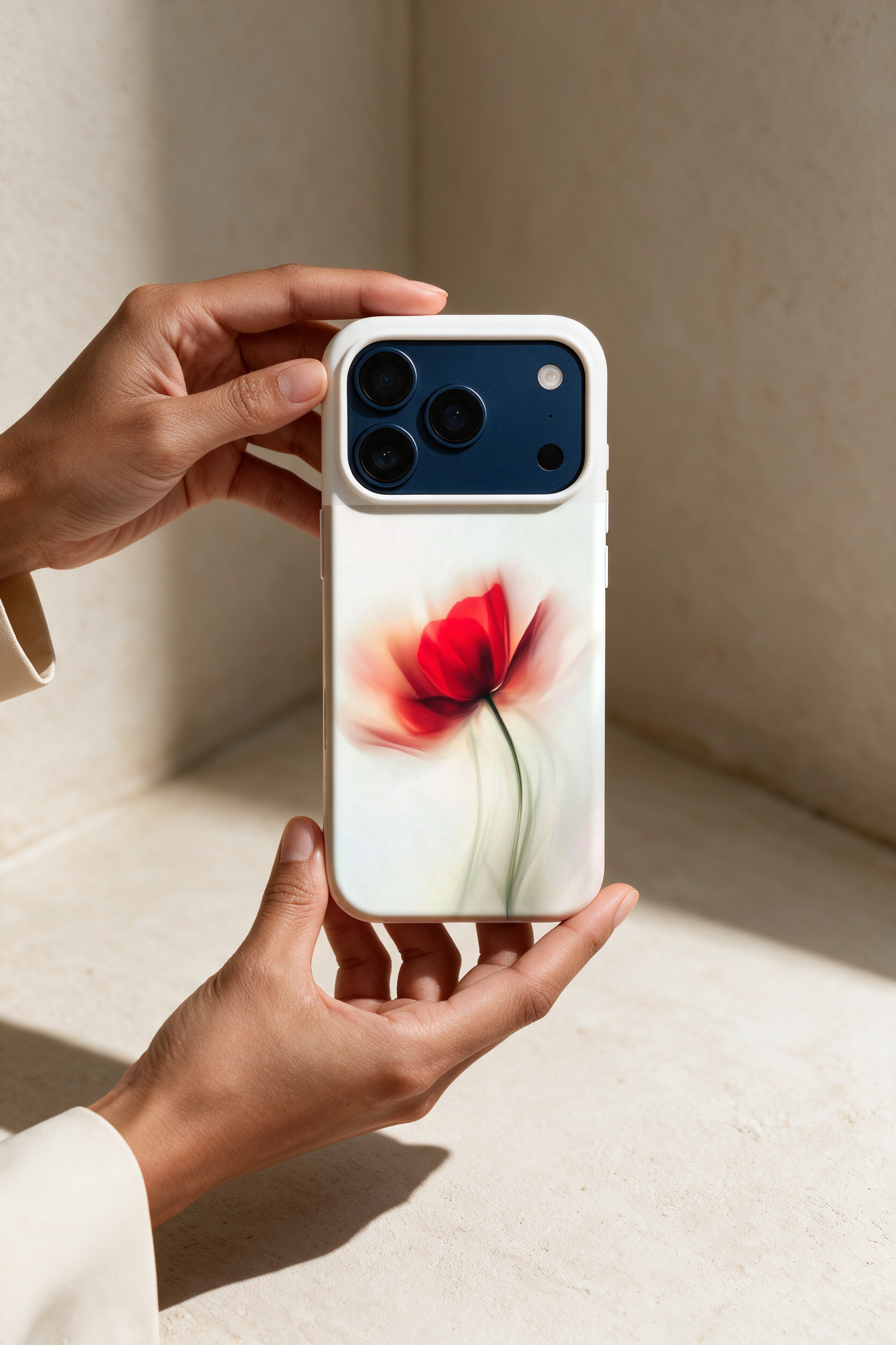 Case mockup iPhone 17 Pro Warm Plaster Hold