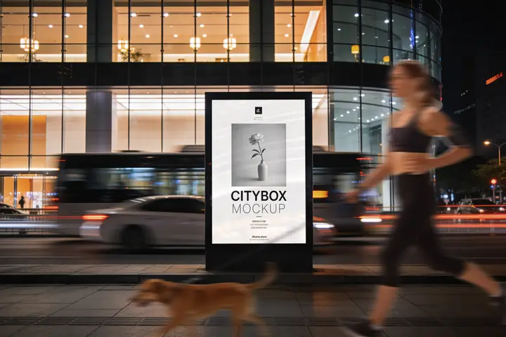 Night Citybox mockup advertising