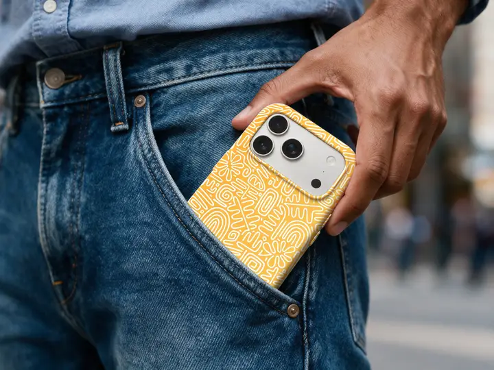 Mockup iPhone 17 Pro Jeans Pocket
