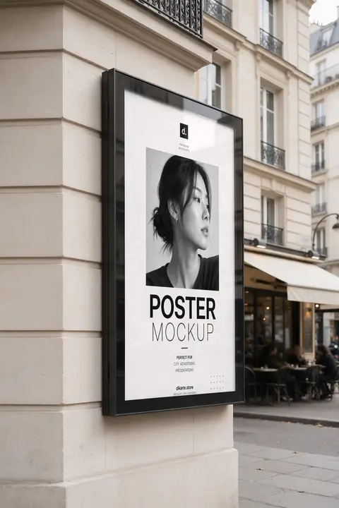 Poster mockup advertising Parisian Street Poster