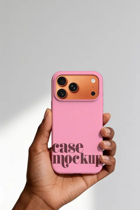 Case mockup iPhone 17 Pro In Hand Minimal