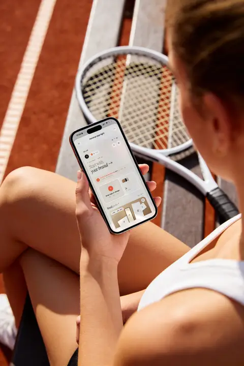 IPhone mockup woman hand tennis sport