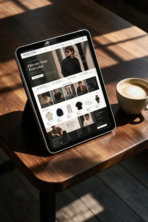 Ipad mockup devices Sunlit Table Edge
