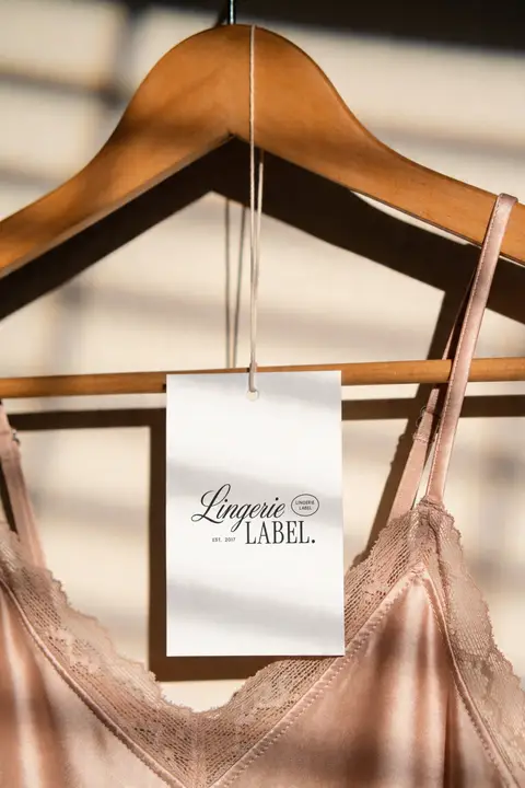 Lingerie Label Mockup on hanger