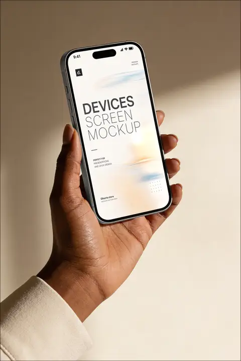 IPhone 17 Pro Mockup Boucle Chair
