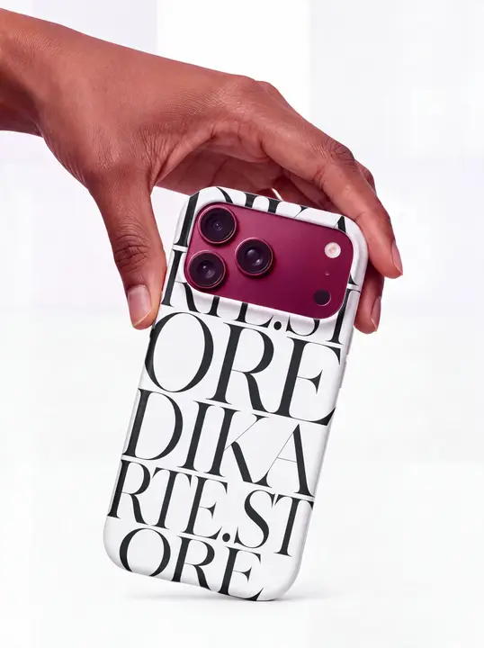 IPhone 18 Pro Burgundy Solid Case Mockup in Hand