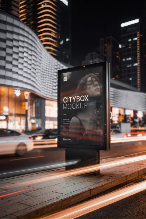 Night Citybox mockup advertising