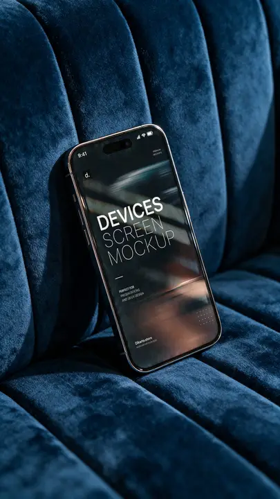 Iphone mockup devices Blue Channel Sofa