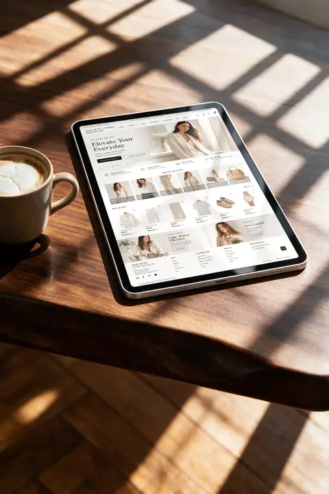 Ipad mockup devices Sunlit Table Edge