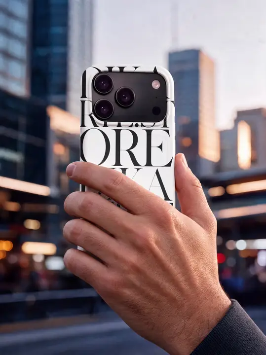 IPhone 18 Pro Black Solid Case Mockup
