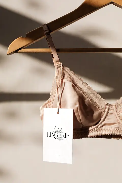 Lingerie Label Mockup on Brassiere