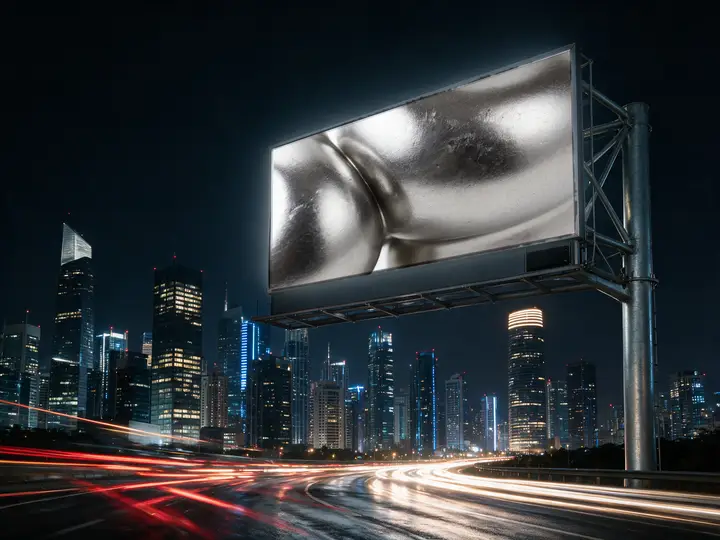 Billboard mockup advertising Night City Billboard