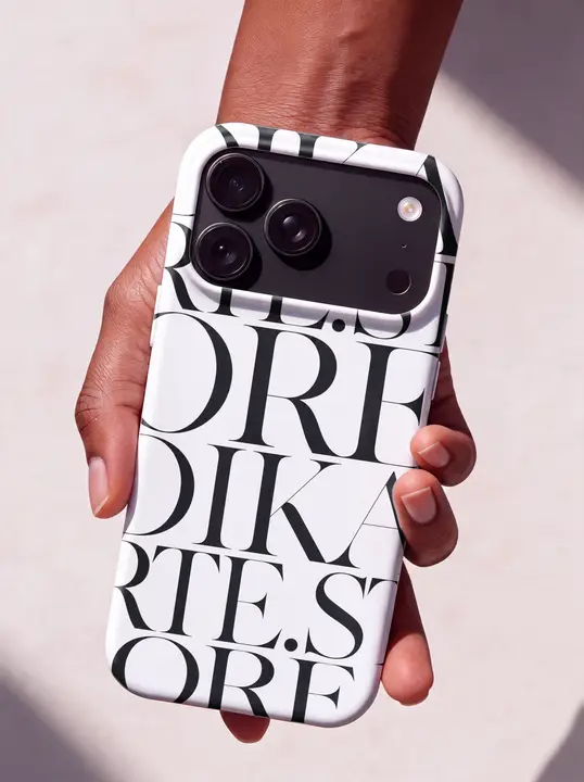 IPhone 18 Pro Black Solid Case Mockup in Hand