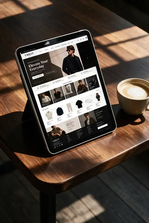 Ipad mockup devices Sunlit Table Edge