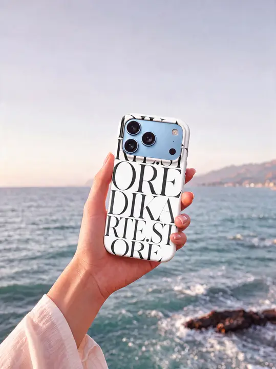 IPhone 18 Pro Light Blue Solid Case Mockup