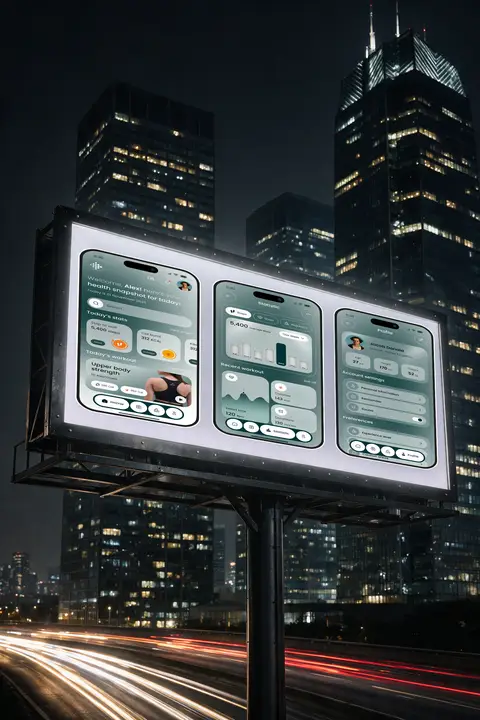 Billboard mockup advertising Night City Billboard