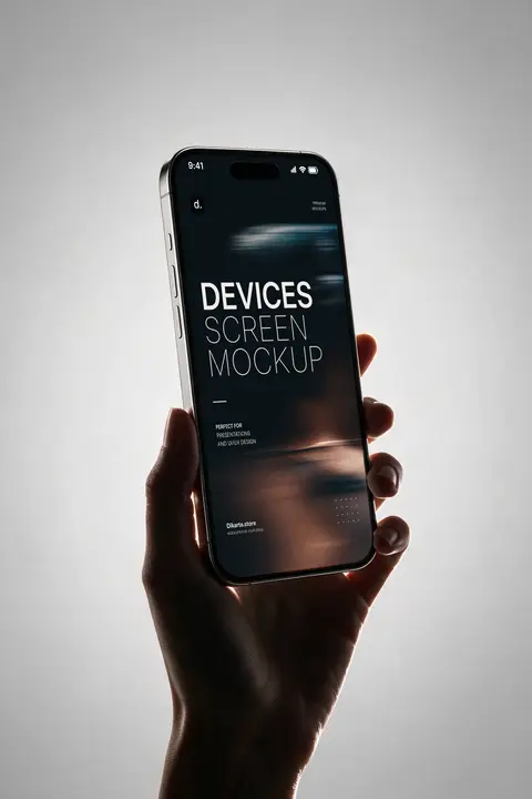 Iphone mockup devices Rim Light Silhouette