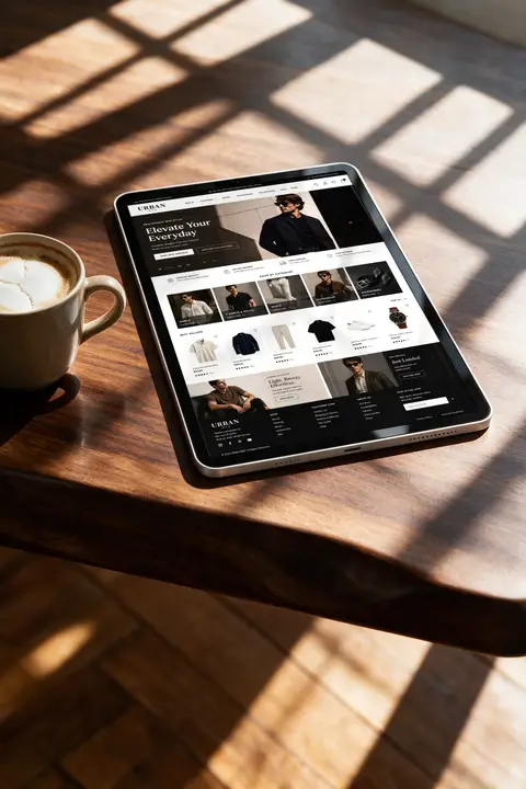 Ipad mockup devices Sunlit Table Edge