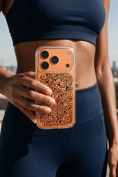 Mockup iPhone 17 Pro Navy Sports Hold