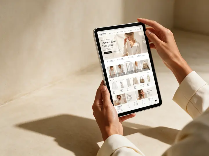 Ipad mockup devices Warm Plaster Hold