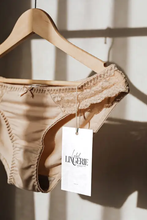 Lingerie Label Mockup on underpants