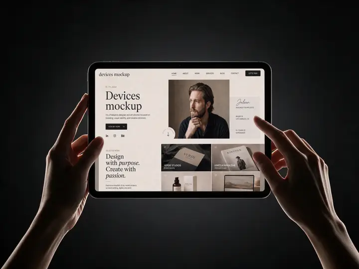 Ipad mockup devices Rim Light Silhouette