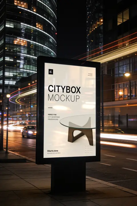 Night Citybox mockup advertising